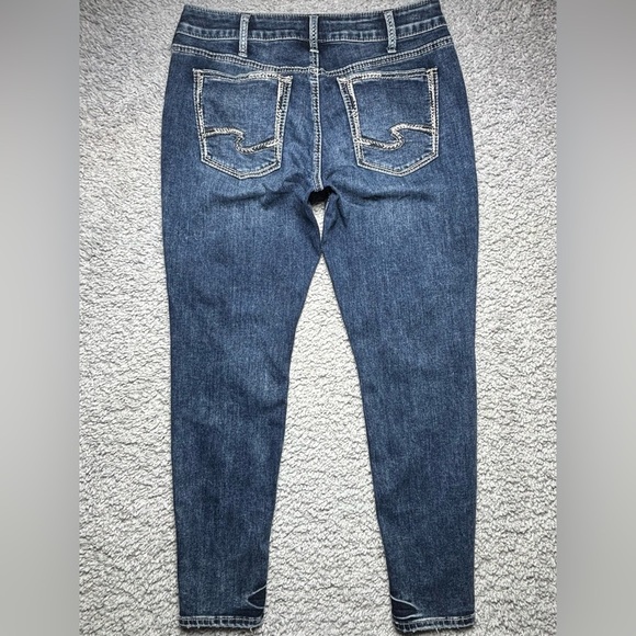 Silver Jeans Womens 32 Avery Skinny Selvedge Denim Big Stitch Embroidered Street - Picture 5 of 5